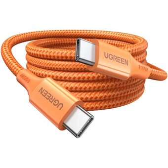  Кабель UGREEN L502 (95493) USB-C to USB-C PD Fast Charging Braided Cable 5A Max 1м оранжевый 