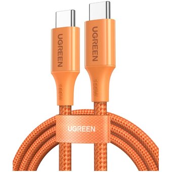  Кабель UGREEN L502 (95493) USB-C to USB-C PD Fast Charging Braided Cable 5A Max 1м оранжевый 