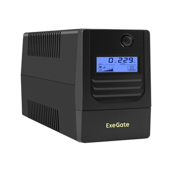  ИБП ExeGate Smart LB-650.LCD.AVR.2SH (EX299498RUS) 650VA/390W, LCD, AVR, 2*Schuko, батарея 12V 7Ah, Black 