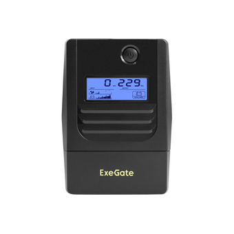  ИБП ExeGate Smart LB-650.LCD.AVR.2SH (EX299498RUS) 650VA/390W, LCD, AVR, 2*Schuko, батарея 12V 7Ah, Black 