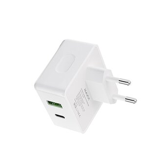  СЗУ Maxvi CHL-603PD Type-CUSB 30W 6A (3A+3A) PD QC3.0, white 