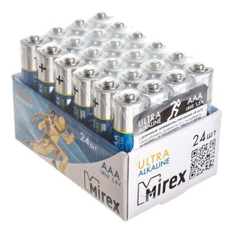  Батарейка AAA Mirex LR03-24Box Ultra Alkaline (23702-LR03-B24) 