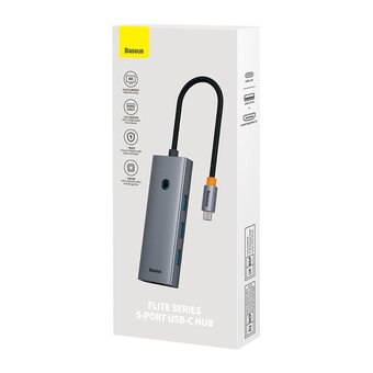  USB-C хаб Baseus B00052809813-00 Flite Series 5-Port серый 