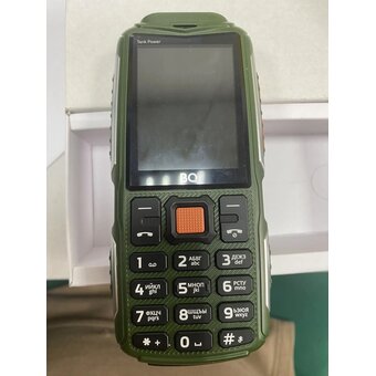  УЦ Мобильный телефон BQ 2430 Tank Power Green+Silver (плохая упаковка, б/у, нет гат.талона, замена динамика) 