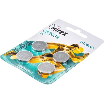  Батарейка Mirex CR2032-4BL Lithium (23702-CR2032-E4) 