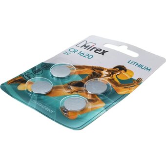  Батарейка Mirex CR1620-4BL Lithium (23702-CR1620-E4) 