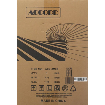  Корпус Accord ACC-ZM3B, без БП, mATX, черный 