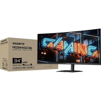  Монитор Gigabyte MO34WQC36 (20VM0-MO34WQ3BT-1EKR) черный OLED LED 21:9 HDMI M/M матовая HAS Piv 1500000:1 300cd 178гр/178гр 3440x1440 360Hz DP UW USB 