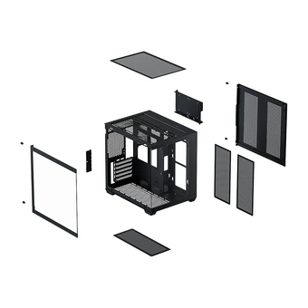 Корпус XASTRA QW400M 5ARGB-C6-AC Black (QW400M-5FM12A-C6-AC) mATX/Aquarium/Screewless/5x120mm ARGB PWM FM fans/Argb+PWM HUB 6port 