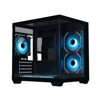  Корпус XASTRA QW400M 5ARGB-C6-AC Black (QW400M-5FM12A-C6-AC) mATX/Aquarium/Screewless/5x120mm ARGB PWM FM fans/Argb+PWM HUB 6port 