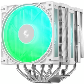  Кулер DEEPCOOL AG620 G2 WH ARGB LGA1954/1851/1700/AM5/AM4 (TDP 270W, PWM, Dual ARGB Fan 120mm, 6 тепл. трубок, белый) RET 