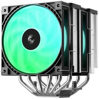  Кулер DEEPCOOL AG620 G2 ARGB LGA1954/1851/1700/AM5/AM4 (TDP 270W, PWM, Dual ARGB Fan 120mm, 6 тепл. трубок, черный) RET 