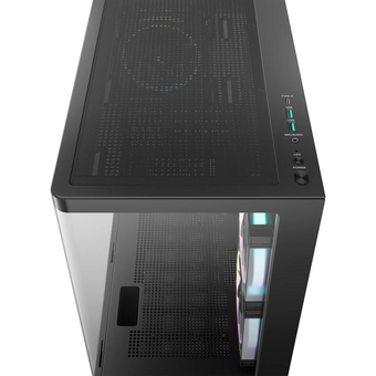  Корпус Deepcool CG380U 3F, TG (aquarium), 3x120mm ARGB Fan, mini-ITX, mATX, черный 