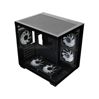  Корпус XASTRA QW400M 5ARGB-C6-AC Black (QW400M-5FM12A-C6-AC) mATX/Aquarium/Screewless/5x120mm ARGB PWM FM fans/Argb+PWM HUB 6port 