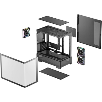  Корпус Deepcool CG380U 3F, TG (aquarium), 3x120mm ARGB Fan, mini-ITX, mATX, черный 