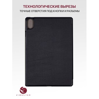  Чехол для планшета Huawei MatePad S 11.5" (2026, 2024) (SLG-W09/TGR-W09) с рисунком, с магнитом, черный с принтом КОТИК ЦВЕТОЧКИ (Хуавей Мате Пад S) 