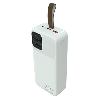  Внешний аккумулятор More Choice PB55-30 30000mAh 1USB+1Type-C+1micro-USB 3.0A PD22.5W с кабелями White 