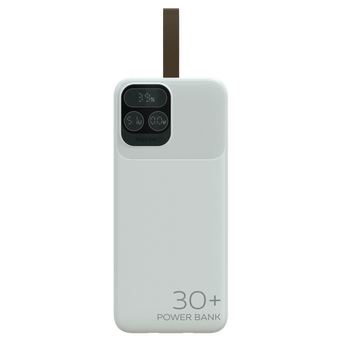  Внешний аккумулятор More Choice PB55-30 30000mAh 1USB+1Type-C+1micro-USB 3.0A PD22.5W с кабелями White 