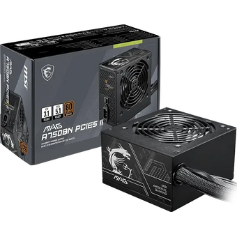  Блок питания MSI Mag A750BN PCIE5 II (306-7zpsx11-ce0), 750Вт, 80 Plus Bronze, 120мм, черный, retail 