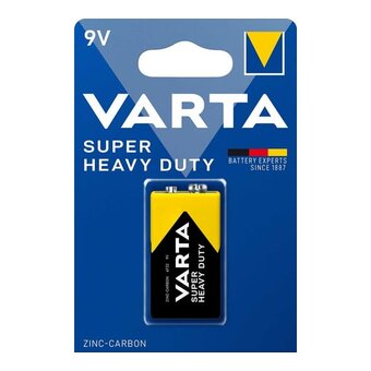  Батарейка VARTA 6F22 Super Heavy Duty 9V (2022101411) 