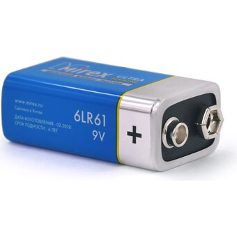  Батарейка Mirex Крона 6LR61-1P Ultra Alkaline (23702-6LR6-S1) 