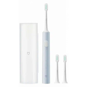  Электрическая зубная щетка Xiaomi Mijia Electric Toothbrush T200C Blue 2 сменные щетки и футляр для хранения 