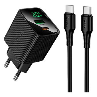  СЗУ Hoco CS83A 1USB+1Type-C 3.0A PD20W+QC3.0 быстрая зарядка для Type-C Type-C с дисплеем Black 
