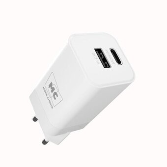  СЗУ More choice NC85 1USB+1Type-C 3.0A PD20W+QC3.0 быстрая зарядка White 