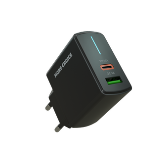 СЗУ More choice NC61a 1USB+1Type-C 3.0A PD20W+QC3.0 быстрая зарядка для Type-C Type-C Black 