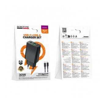  СЗУ BOROFONE BAS76A Type-C Lightning чёрный 