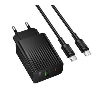  СЗУ Borofone BAS74A 1USB+1Type-C 3.0A PD 20W+QC3.0 быстрая зарядка для Type-C Type-C Black 
