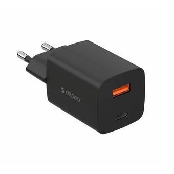  СЗУ Deppa 11495 USB-C+USB-A, PD 3.0, QC 4.0, 45W черный 