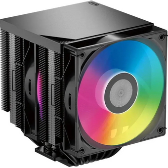  Кулер PcCooler RT720 TC ARGB BK Black (270W, 4-pin PWM, 157.5mm, Al/Cu, 7x6mm, 2x120mm, 73.32CFM, 34.9dBA, 2200RPM) 