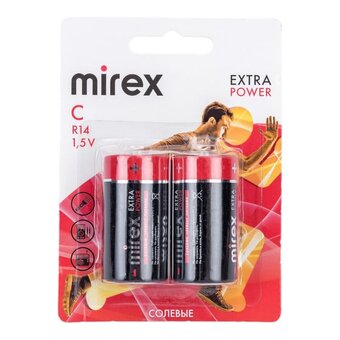  Батарейка Mirex R14/C 1,5V (23702-ER14-E2) 2 шт 