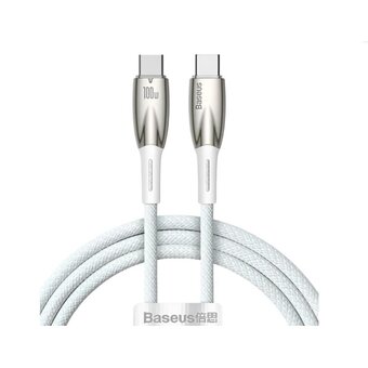  Кабель Baseus CADH000702 Type-C на Type-C Glimmer Series 100W 1м белый 