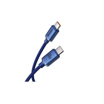  Кабель Baseus CAJY000601 Type-C-Type-C Crystal Shine Series 100W 1.2м синий 