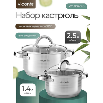  Набор посуды VICONTE VC-80401S 4 предм 