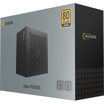  Блок питания Ocypus Iota P650S (P650S-GF), 650W, APFC, 80+ Gold, ATX 3.1, Fully Modular, 120mm Fan, Taiwan capacitors 