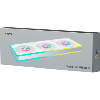  Вентилятор Ocypus Sigma F36 WH ARGB, 3x120x120x25mm, 4-PIN PWM, 500-2200 RPM, 36 DBA Max 