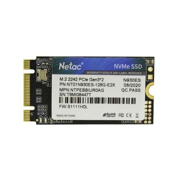  SSD Netac NV30ES (NT01NV30ES-128-E4X) 128Gb M.2 2242 Retail (PCIe 3x4, 1600/1300MBs, 75TBW) 