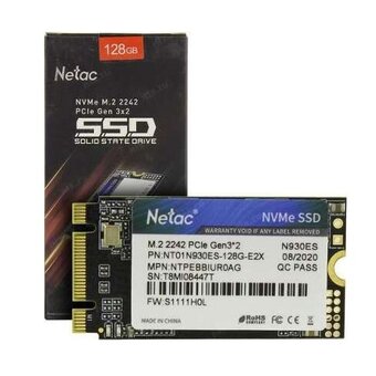  SSD Netac NV30ES (NT01NV30ES-128-E4X) 128Gb M.2 2242 Retail (PCIe 3x4, 1600/1300MBs, 75TBW) 