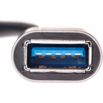  Кабель-переходник TELECOM TC409M Type-C(M)-USB 3.0 Af, OTG, 1,5A, 5,0Gbps, 0,2m Alum grey 