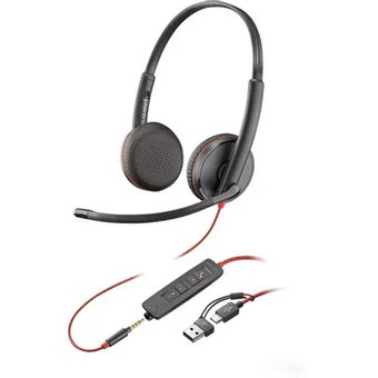  Наушники Poly Blackwire 3200 3225 черный/красный (8X229A6) 