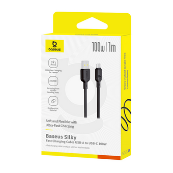  Кабель Baseus P10377703113-00 USB-Type-C Silky Series 100W 1м черный 