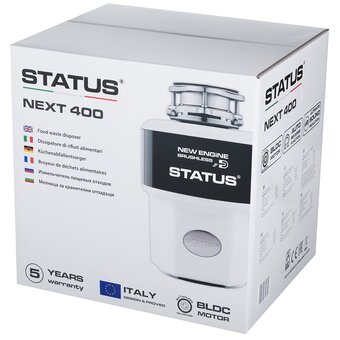  Измельчитель пищевых отходов Status Next 400 Белый чёрный металлик 