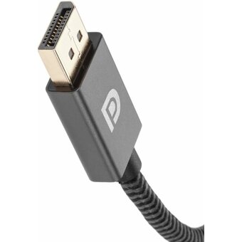  Кабель-переходник TELECOM TA560 DP(M)-- HDMI-F 0.2, оплетка, 4K 60Hz, серый металлик 