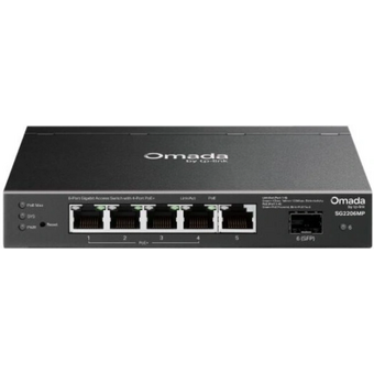  Коммутатор управляемый TP-Link SG2206MP Omada 6-портовый гигабитный Smart с 4 портами PoE+ 