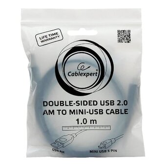  Кабель Gembird Cablexpert CC-5PUSB2D-1M USB 2.0, мультиразъем USB, AM/miniB 5P, 1м, пакет 