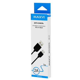  Кабель Maxvi MC-01 black USB-A-microUSB 