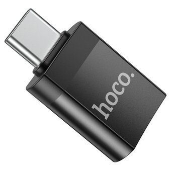  Дата-кабель Hoco UA17 Type-C male to USB female USB3.0 adapter black 